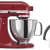 пакет със стойност занаятчийска серия 5 квартов миксер с накланяща се глава и бъркалка с гъвкави ръбове имперско червено 462TT83 уреди KitchenAid